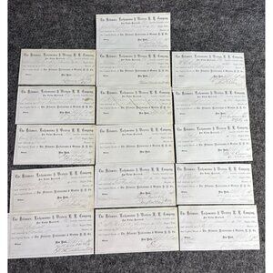 Delaware Lackawanna & Western Railroad Company 1873 Signed Stock Certificates